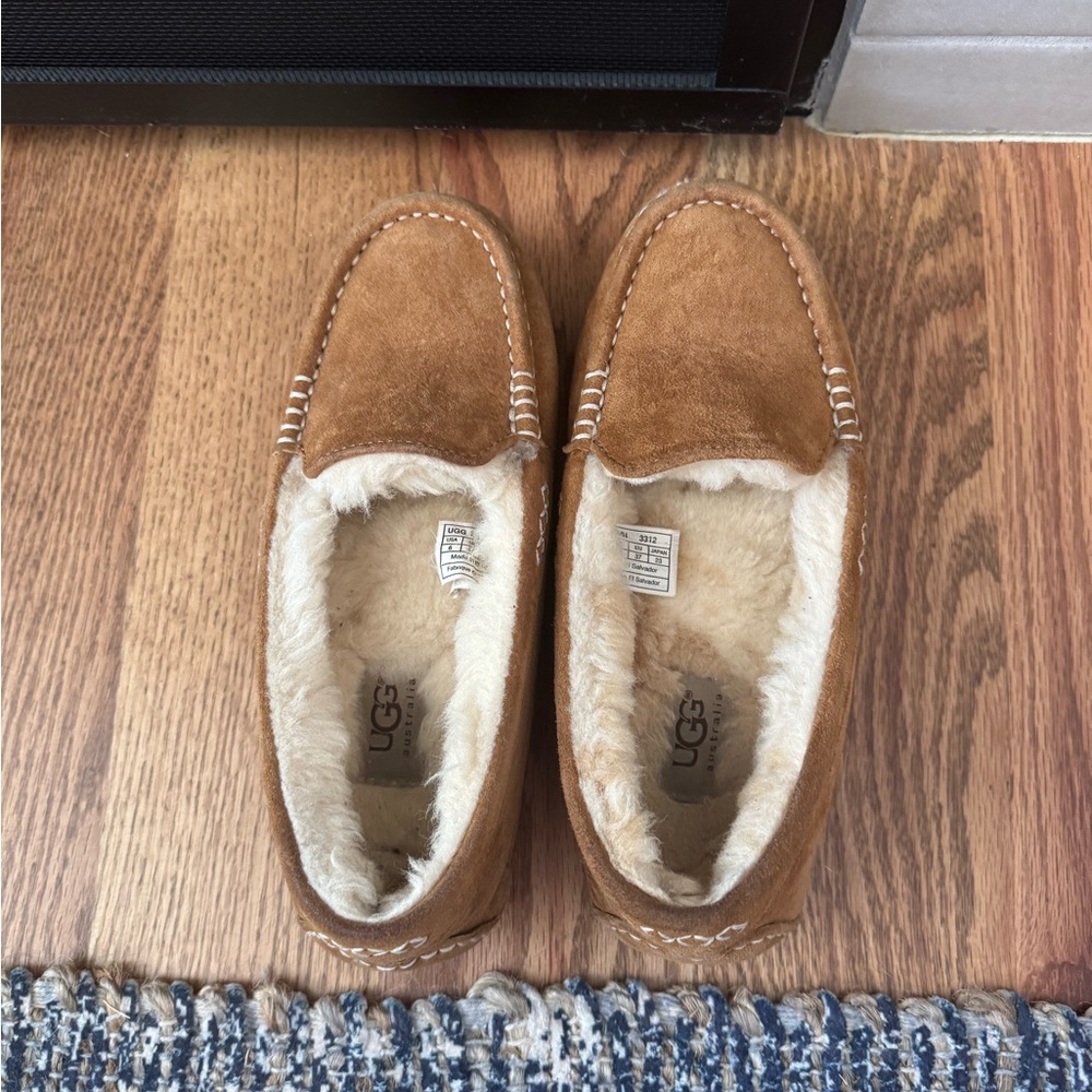 UGG Chestnut Suede Shearling Slippers
